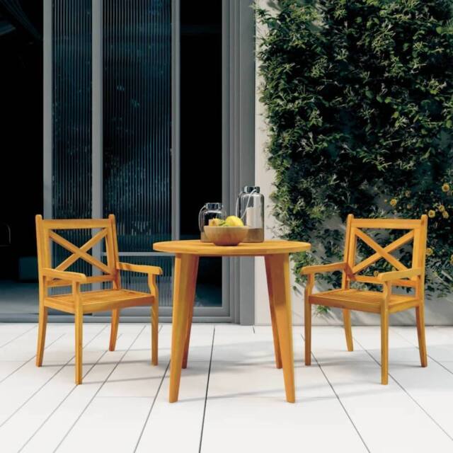 Berkfield Home Outdoor Dining Chairs 2 pcs Solid Wood Acacia in Brown - image 1
