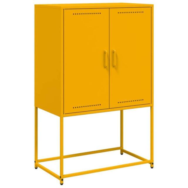 Berkfield Home Highboard Mustard Yellow 68.5x38.5x107 cm Steel - image 1