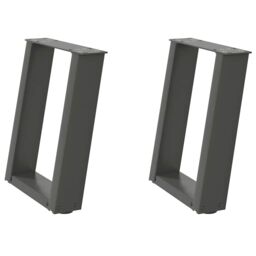 Berkfield Home Coffee Table Legs U-Shaped 2 pcs Anthracite 28x(42-43) cm Steel in Black - thumbnail 2