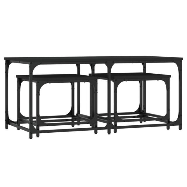 Berkfield Home Nesting Coffee Tables 3 pcs Black Engineered Wood - image 1