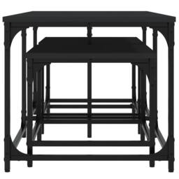 Berkfield Home Nesting Coffee Tables 3 pcs Black Engineered Wood - thumbnail 5