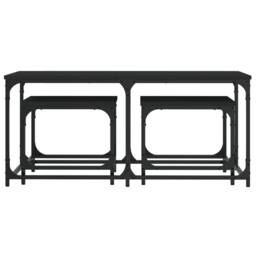 Berkfield Home Nesting Coffee Tables 3 pcs Black Engineered Wood - thumbnail 4