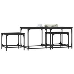 Berkfield Home Nesting Coffee Tables 3 pcs Black Engineered Wood - thumbnail 3