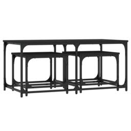 Berkfield Home Nesting Coffee Tables 3 pcs Black Engineered Wood - thumbnail 1
