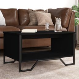 Berkfield Home Coffee Table Black 75x51x40 cm Engineered Wood - Size: 75 x 51 x 40 cm - thumbnail 1