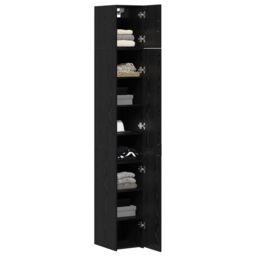 Berkfield Home Slim Storage Cabinet Black Oak 30x42.5x225 cm Engineered Wood - thumbnail 3