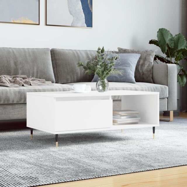 Berkfield Home Coffee Table White 90x50x36.5 cm Engineered Wood - image 1