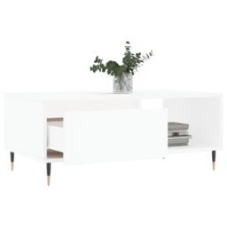 Berkfield Home Coffee Table White 90x50x36.5 cm Engineered Wood - thumbnail 4