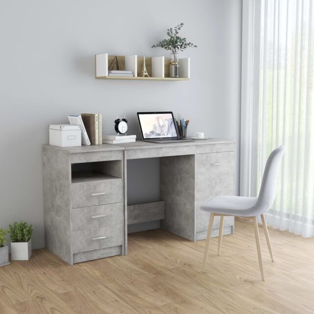 Berkfield Home Desk Concrete Grey 140x50x76 cm Engineered Wood - Size: 140 x 50 x 76 cm - image 1