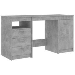 Berkfield Home Desk Concrete Grey 140x50x76 cm Engineered Wood - Size: 140 x 50 x 76 cm - thumbnail 2