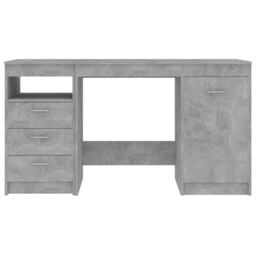 Berkfield Home Desk Concrete Grey 140x50x76 cm Engineered Wood - Size: 140 x 50 x 76 cm - thumbnail 4