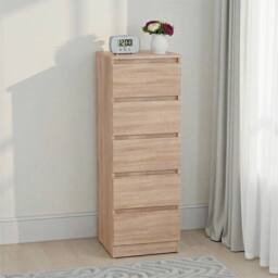 Seconique Malvern 5 Drawer Narrow Chest - Sonoma Oak in Light Oak - thumbnail 1
