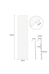 Living and Home White Rounded Rectangular Metal Frame Door/Wall Mount Mirror for Hallway, Bedroom & Bathroom, 28cm W x 118cm H - thumbnail 9