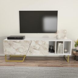 Decorotika Linossa TV Unit for TVs up to 60 inch in White - thumbnail 1