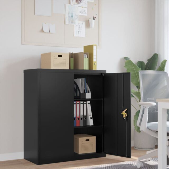 Berkfield Home File Cabinet Black 90x40x105 cm Steel - Size: 90 x 40 x 105 cm - image 1