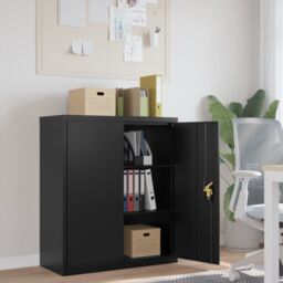 Berkfield Home File Cabinet Black 90x40x105 cm Steel - Size: 90 x 40 x 105 cm - thumbnail 1