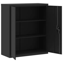 Berkfield Home File Cabinet Black 90x40x105 cm Steel - Size: 90 x 40 x 105 cm - thumbnail 4