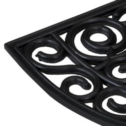 Berkfield Home Door Mat Half Round 45x75 cm Rubber in Black - thumbnail 4