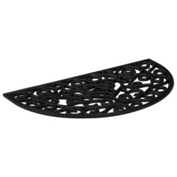 Berkfield Home Door Mat Half Round 45x75 cm Rubber in Black - thumbnail 2