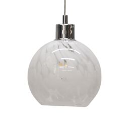 First Choice Lighting Confetti - Glass Globe with Chrome Pendant Fitting in White - thumbnail 1