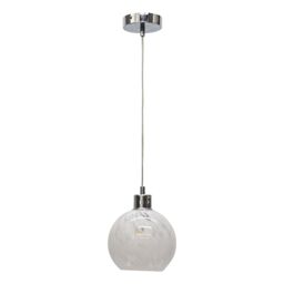 First Choice Lighting Confetti - Glass Globe with Chrome Pendant Fitting in White - thumbnail 2