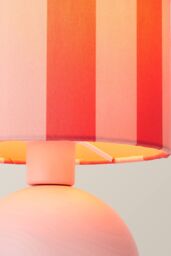 ValueLights Mileys Pink Stripes Drum Lamp Shade Pale Pink Table Lamp - thumbnail 4