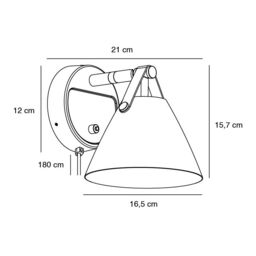 Nordlux Modern Indoor Wall Light Black Metal GU10 Brown & Black Strap - No, IP20 - thumbnail 5