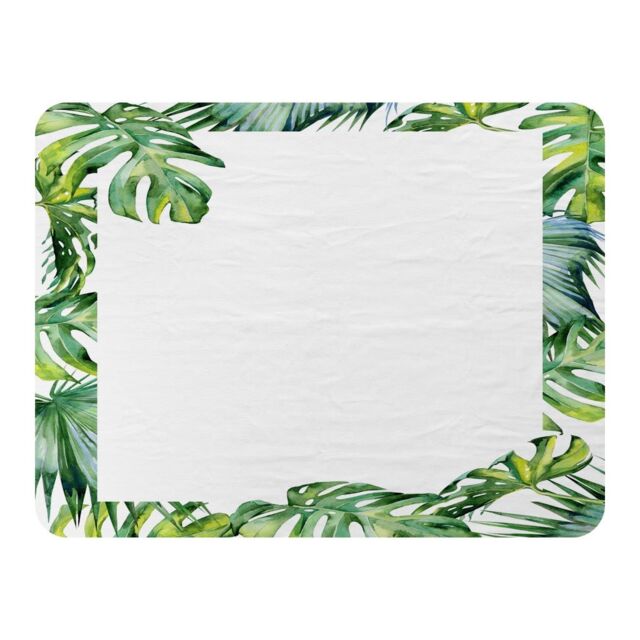 Benjamin Tate Design Botanical Leaves Border Blanket in Natural - Size: 120 cm x 150 cm - image 1