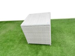 Fimous 8 Pieces Outdoor PE Rattan Sofa Armchair Set with Side Table Big Stool in Light Grey - thumbnail 6