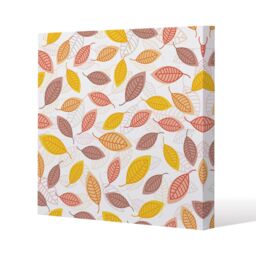 Benjamin Tate Design Small Autumn Leaves Slim Style Canvas Print 20x20cm in Natural - Size: 20x20 cm - thumbnail 1