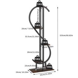 Kelvenix 5-Tier Vertical S-Shaped Plant Stand Corner Flower Holder Shelf in Black - thumbnail 2