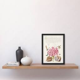 "Artery8 Carnation Walnut & Mollusk Calligraphy Framed Wall Art Print in White - Size: W12"" x H16""" - thumbnail 4
