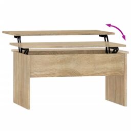 Berkfield Home Coffee Table Sonoma Oak 80x50.5x41.5 cm Engineered Wood in Brown - thumbnail 6