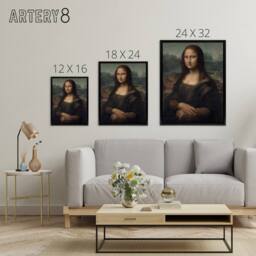 "Artery8 Portrait of Mona Lisa del Giocondo da Vinci Black Framed Canvas Art - Size: W12"" x H16""" - thumbnail 4