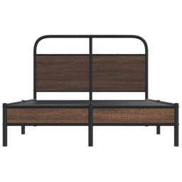 Berkfield Home Elegant Bed Frame without Mattress 140x200 cm Brown Oak Engineere - thumbnail 5