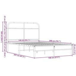 Berkfield Home Elegant Bed Frame without Mattress 140x200 cm Brown Oak Engineere - thumbnail 9
