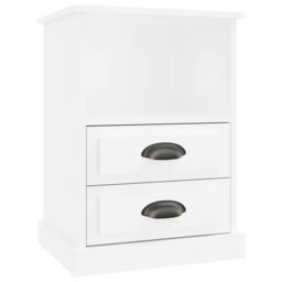 Berkfield Home Bedside Cabinets 2 pcs High Gloss White 43x36x60 cm - Size: 43 x 36 x 60 cm - thumbnail 6