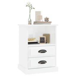 Berkfield Home Bedside Cabinets 2 pcs High Gloss White 43x36x60 cm - Size: 43 x 36 x 60 cm - thumbnail 4