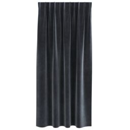Berkfield Home Blackout Curtains with Top Tape 2 pcs Dark Grey Velvet - thumbnail 3