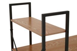 Orsina Light Yellow Desk With Black Metal Frame & Shelves, Shelf Unit With Open Frame Structure, Ideal For Office in Natural - thumbnail 5