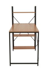 Orsina Light Yellow Desk With Black Metal Frame & Shelves, Shelf Unit With Open Frame Structure, Ideal For Office in Natural - thumbnail 4