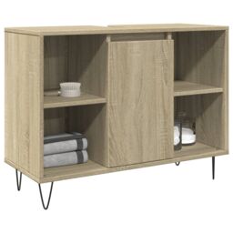 Berkfield Home Bathroom Cabinet Sonoma Oak 80x33x60 cm Engineered Wood in Brown - Size: 80 x 33 x 60 cm