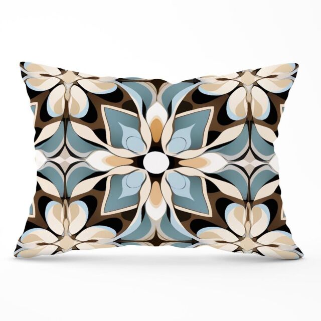 Warren Reed - Designer Beige & Brown Abstract Pattern Cushions in Grey - Size: 60 cm x 60 cm - image 1