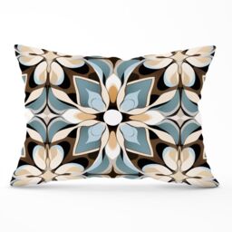 Warren Reed - Designer Beige & Brown Abstract Pattern Cushions in Grey - Size: 60 cm x 60 cm - thumbnail 1