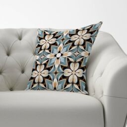 Warren Reed - Designer Beige & Brown Abstract Pattern Cushions in Grey - Size: 60 cm x 60 cm - thumbnail 2