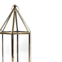 Ivyline Glasshouse Terrarium Antique Brass, H36cm x W18cm- Perfect for Gifting in Metallics - thumbnail 3