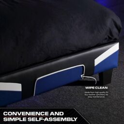 X Rocker Cerberus Gaming Bed for Kids & Teens, Upholstered Leather in Blue - Size: Double - thumbnail 4