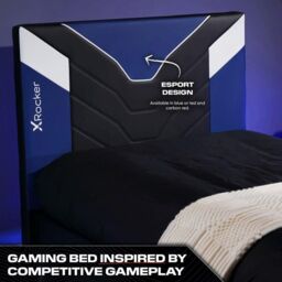 X Rocker Cerberus Gaming Bed for Kids & Teens, Upholstered Leather in Blue - Size: Double - thumbnail 3