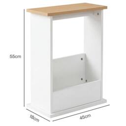 Levede Side Table Slim Storage Magazine Rack Sofa End Table Small Space in Natural - thumbnail 4