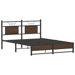 Berkfield Home Bed Frame without Mattress Brown Oak 137x190 cm Engineered Wood - thumbnail 3
